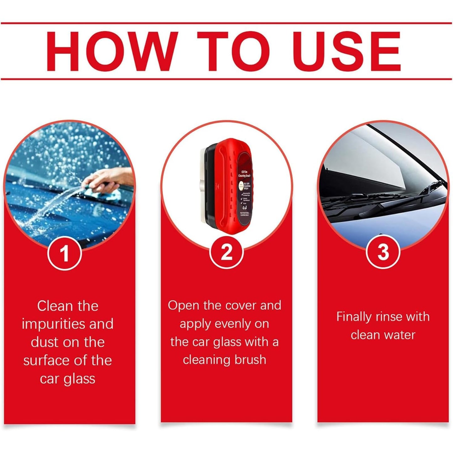 2 Pcs Glass Cleaning Board, Automotive Oil Film Cleaning Brush, Multi Functional and Aesthetically Pleasing Automotive Oil Film Cleaning Brush, for Home and Work Use