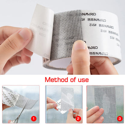 Screen Repair Tape Mosquito Net Repair Tape Self Adhesive Screen Fiberglass Mesh Patch Repair Waterproof Screen Patch Repair for Window and Door Screen Repair Anti-Mosquito 5cm x 200cm,Black