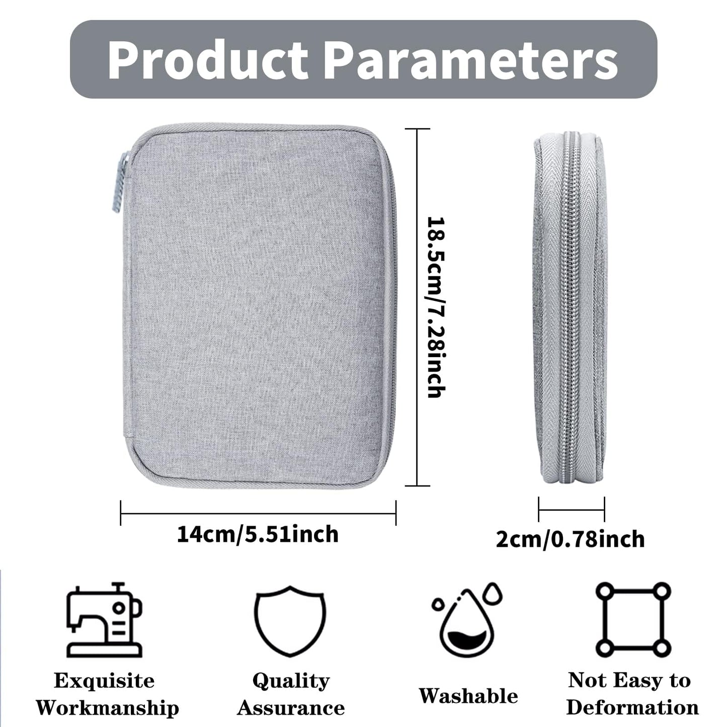 Gelasgo Cable Organizer Bag,Large Capacity Electronics Accessories Travel Storage Pouch for USB, SD Card, Headset Wire, Game Cards, PC Charger, Headset Wire,Adapter, External Hard Drive