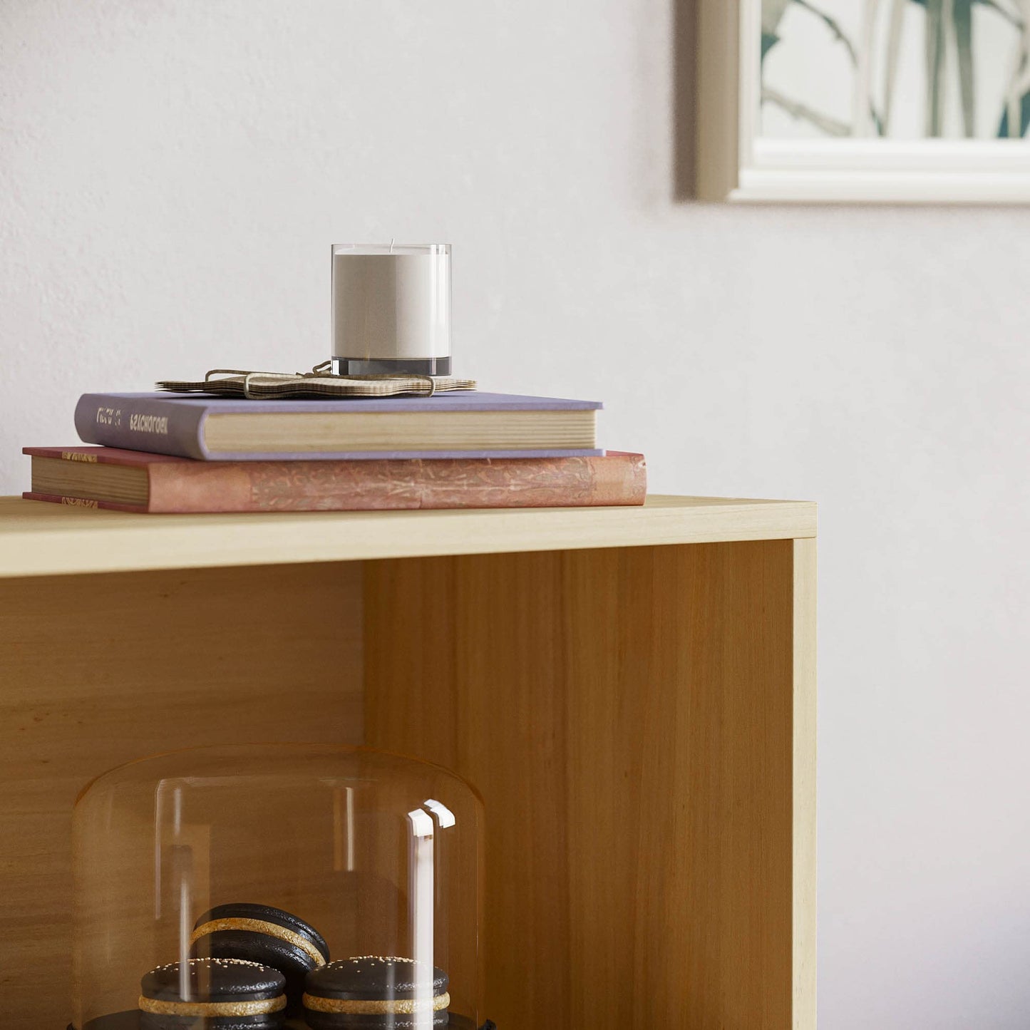 3 Tier Low Bookcase, Oak Finish Wooden Shelving Display Unit, Modern Office and Living Room Furniture, Wide and Compact Bookshelf, Elegant Design