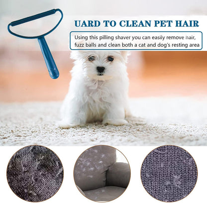 Portable Lint Remover,Lint Roller,Manual Clothes Fuzz Shaver, Reusable Double Hair Remove Brush for Sweater Woven Coat,Carpet, Knitted, Pet Hair (Blue)