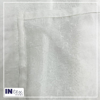 INTEX HOME Elegant Linen Curtain Panel, Semi-Transparent Sheer Fabric with Steel Grommets, Lightweight Drapery, Soft Light Filtering Window Cover - 1 piece - Off-White - 400 W x 230 L