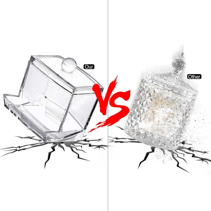 Cotton Swab Pads Holder, Qtip Cotton Buds Ball Dispenser, Bathroom Containers Canister Organizer