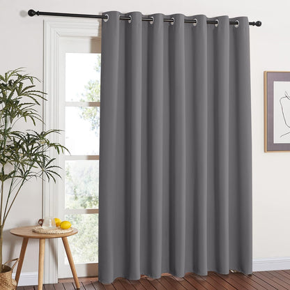 INtex CURTAINS HOUSE Blackout Curtains - Soft Peachy Texture Thermal Insulating Curtains-Silver Steel Grommets Blackout For Living Rooms And Bedrooms - Single Panel 135W X 230L CM Black