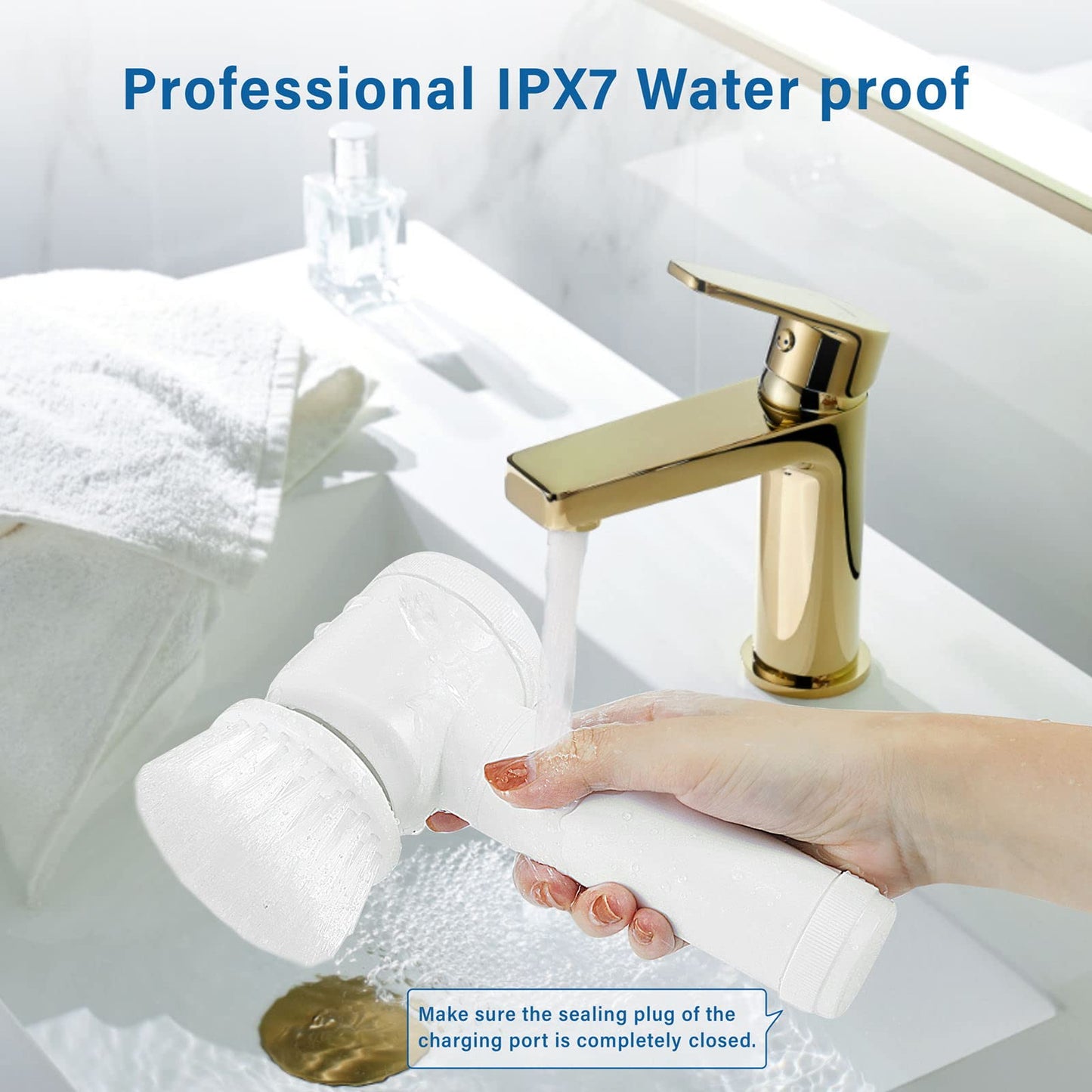 Kats Beypg Electric Spin Scrubber,Electric Cleaning Brush with 3 Brush Heads,Cordless Portable Scrub Brush,Handheld Shower Scrubber Suitable for Bathroom/Tiles/Floor/Bathtub/Kitchen (White-1)