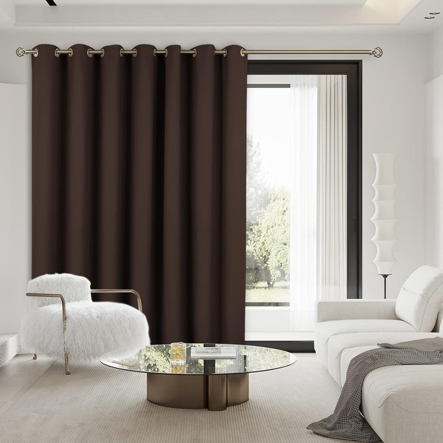 INtex CURTAINS HOUSE Blackout Curtains - Soft Peachy Texture Thermal Insulating Curtains-Silver Steel Grommets Blackout For Living Rooms And Bedrooms - Single Panel 135W X 230L CM Black