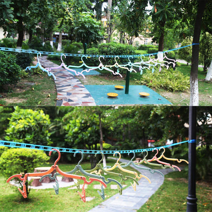 wecan 3Pack 5m/ 16.4ft Washing Line, Outdoor Windproof Clothesline, Portable Clothes Line for Clothes Drying, Airer Windproof Non-slip Rope Elastic Laundry Line, Use for Outdoor Camping Travel Hanger