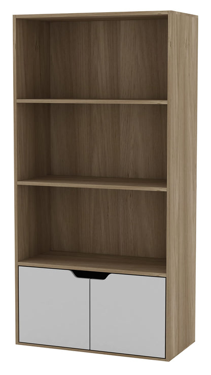 5-Tier Wall Shelf Unit in Pine, Narrow Vertical Column Floating Storage, 30" Tall Tower Design Utility Shelf for Bedroom & Living Room, Smooth Laminate Finish