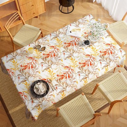 INtex Home Tablecloth, Linen Velvet Fabric, Soft Comfortable Material for Living Rooms Kitchens Bedrooms and Special Occasions, Elegant Table Cover - 130 x 200 cm - 1 Pc - Café x Warm Orange