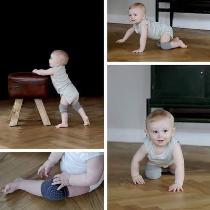 WolinTek 5 Pairs of Knee Pads Baby Crawling Knee Pads with Rubber Dots Non-Slip Elastic for Baby Crawling Aid Knee Pads 0-24 Months, multicoloured, Einheitsgröße