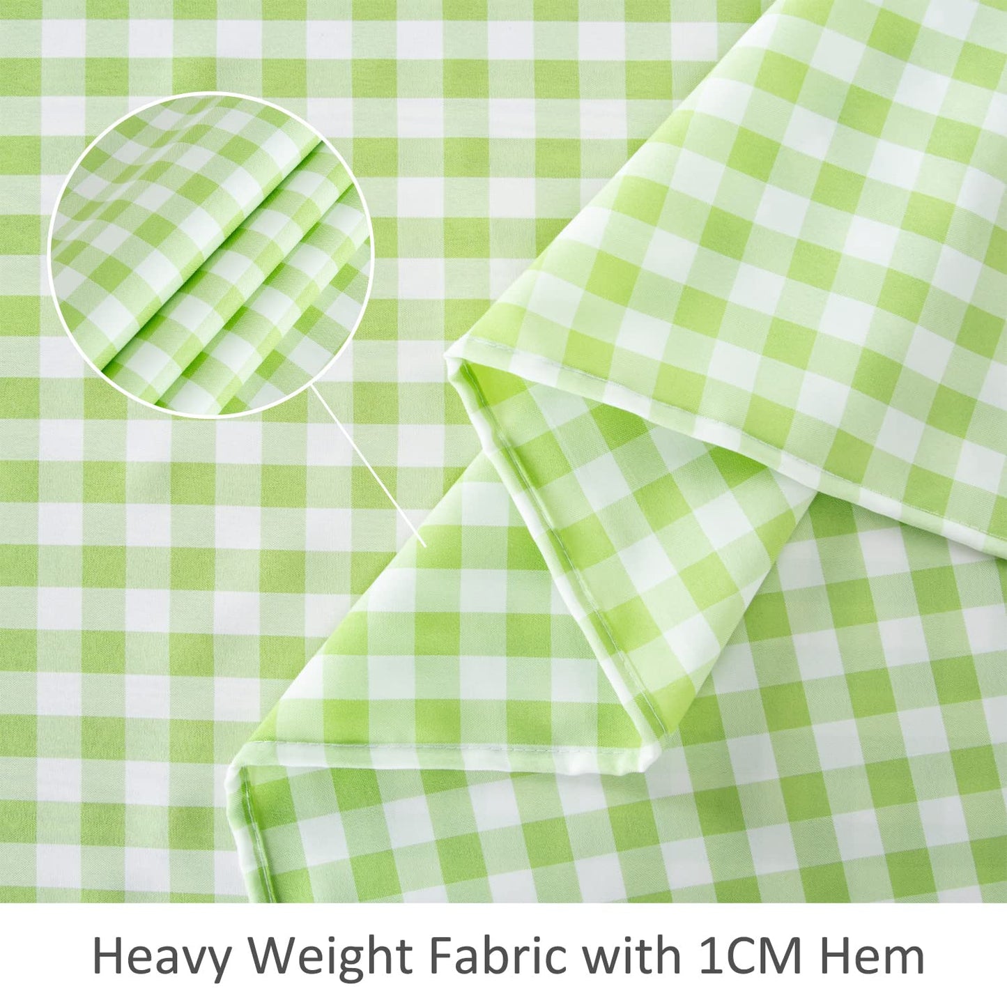 AMZLOKAE Gingham Tablecloth Buffalo Plaid Green White 50''x72'' Checkered for Dining Room Rustic Lattice Farmhouse Wedding Party Decoration