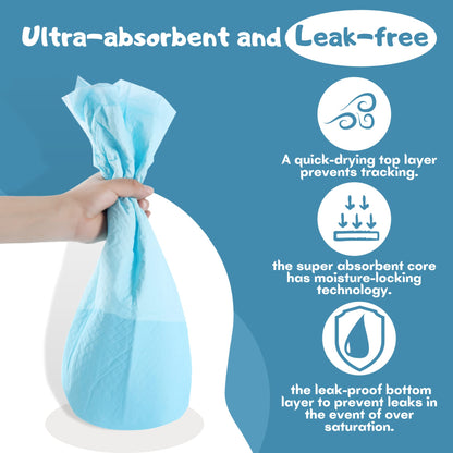 Extra Large Pet Training Pads, 50-Pack Disposable Leak-Resistant Mats, 60 x 90 cm Surface Protection for Dogs, Cats, and Small Pets