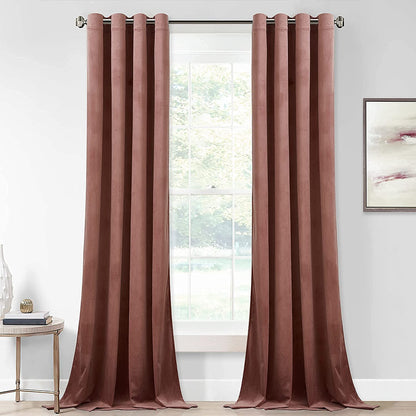 Elegant Velvet Curtains - Thermal Insulated Curtains for Living Room,steel Grommets - Light Blocking Shades - 2 panels
