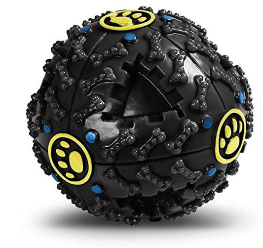 10CM Dog Treat Dispensing Ball Sounding toy Interactive IQ Treat Training toy Food Squeaky Dispenser Ball for Dogs