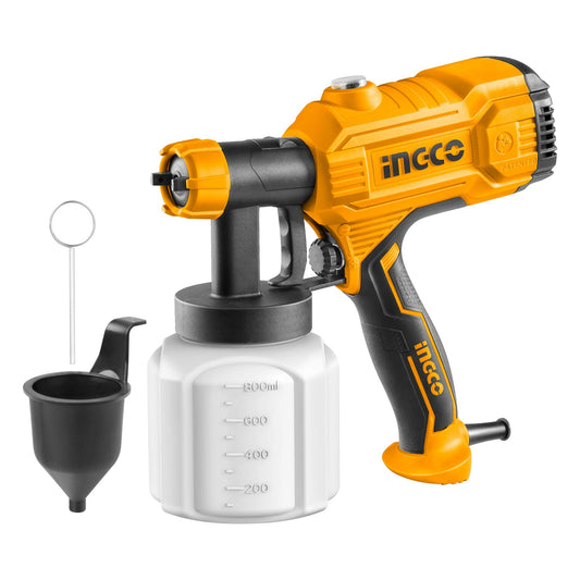INGCO Cord Paint Sprayer Spray Gun 450W 800ml Fence Painter Sprayer for Fencing, Ceiling, Walls SPG3508