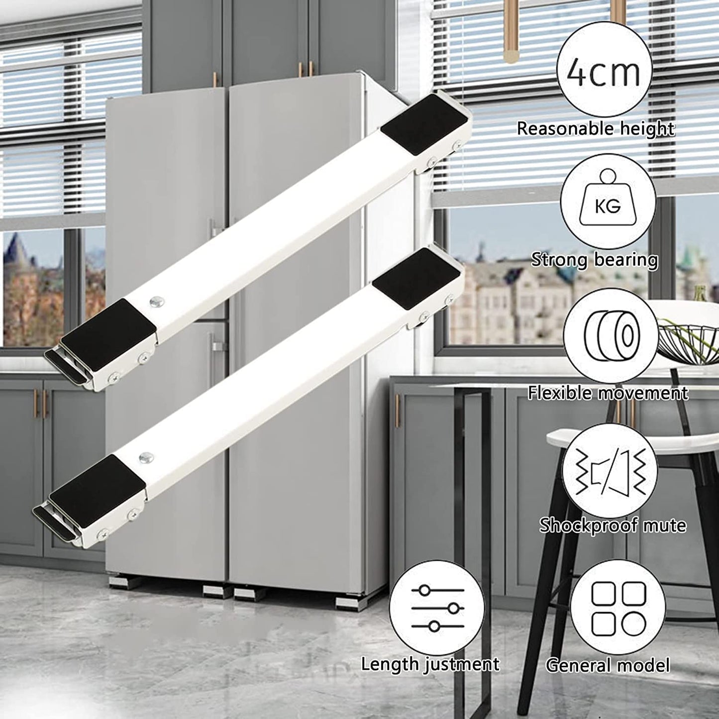 Findaspare universal easy move heavy duty appliance rollers for washing machine tumble dryers dishwashers cookers & hobs up to 270kg