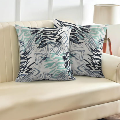 INtex CURTAINS HOUSE Printed Linen Velvet Cushion Covers, Throw Pillow Covers, Maria's Pattern Design, Decorative Pillow Covers, Set Of 2 Pieces Café x Brown 30W x 30L CM