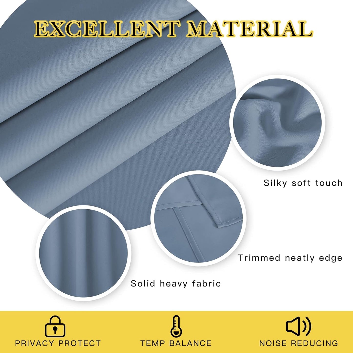 INtex CURTAINS HOUSE Blackout Curtains - Soft Peachy Texture Thermal Insulating Curtains-Silver Steel Grommets Blackout For Living Rooms And Bedrooms - Single Panel 135W X 230L CM Black