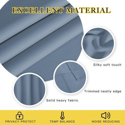 INtex CURTAINS HOUSE Blackout Curtains - Soft Peachy Texture Thermal Insulating Curtains-Silver Steel Grommets Blackout For Living Rooms And Bedrooms - Single Panel 135W X 230L CM Black