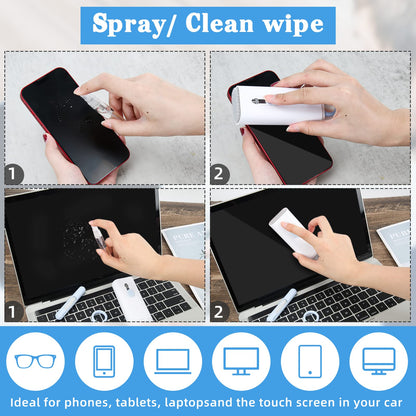 Liamostee 7 in 1 Keyboard Cleaning Brush Kit, Multifunctional Earphones Cleaner with Key Cap Puller, for Airpods Earbuds Smartphone Cleaning Set