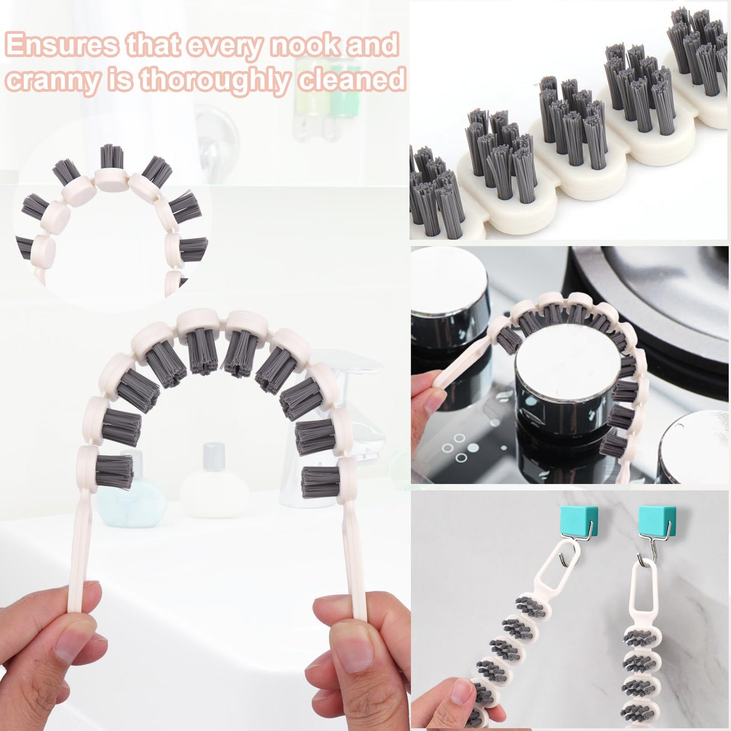 Vodolo 4PCS Bendable Multifunctional Cleaning Brush