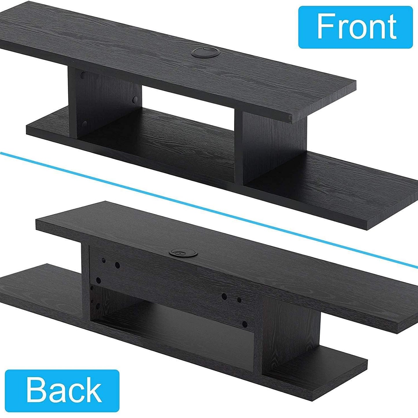 TV Table Unit in Black, Modern Entertainment Center with Sleek Design, Media Console for Living Room, TV Stand with Storage for Media Devices and Decor
