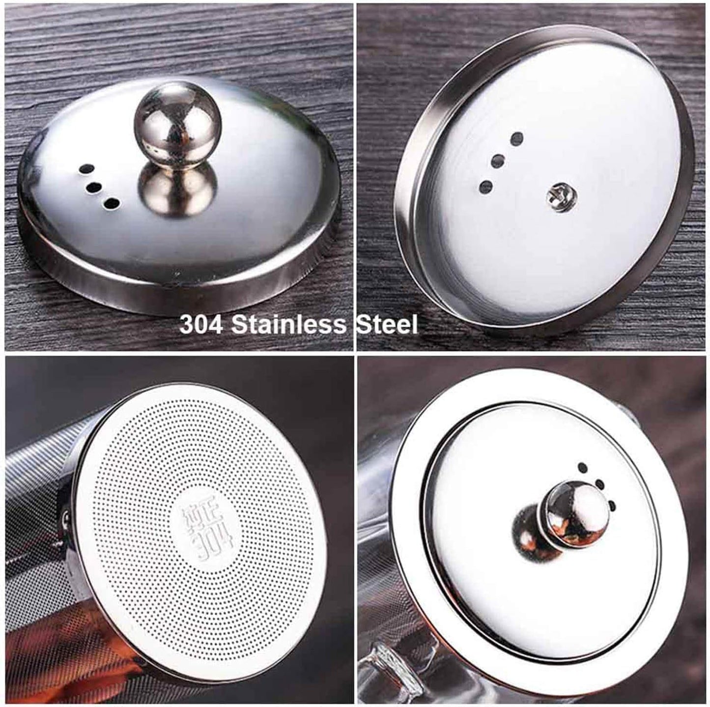 NixTiL Hofu Small Clear High Borosilicate Glass Tea Pot with Removable 304 Stainless Steel Infuser, Heat Resistant Loose Leaf Teapot,Stovetop Safe (550ML)