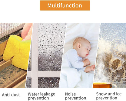 Wawasia door weather stripping, foam window seal strip, self-adhesive foam weather strip, soundproof anti-collision seals, air conditioner seal, insulation d type, white, 2m