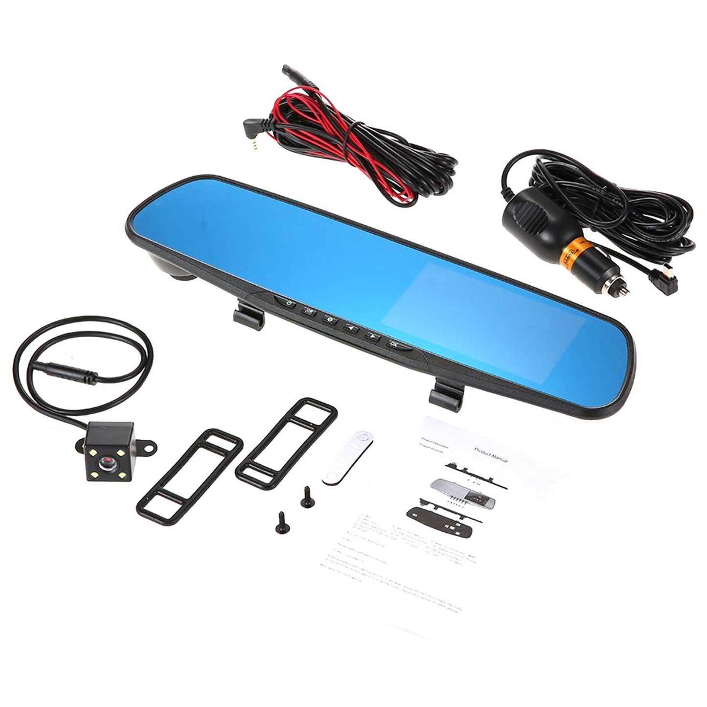 Kkmoon 140 Degree Wide Angle Rearview Mirror Car DVR 4.3 Video Recorder Dash Camera