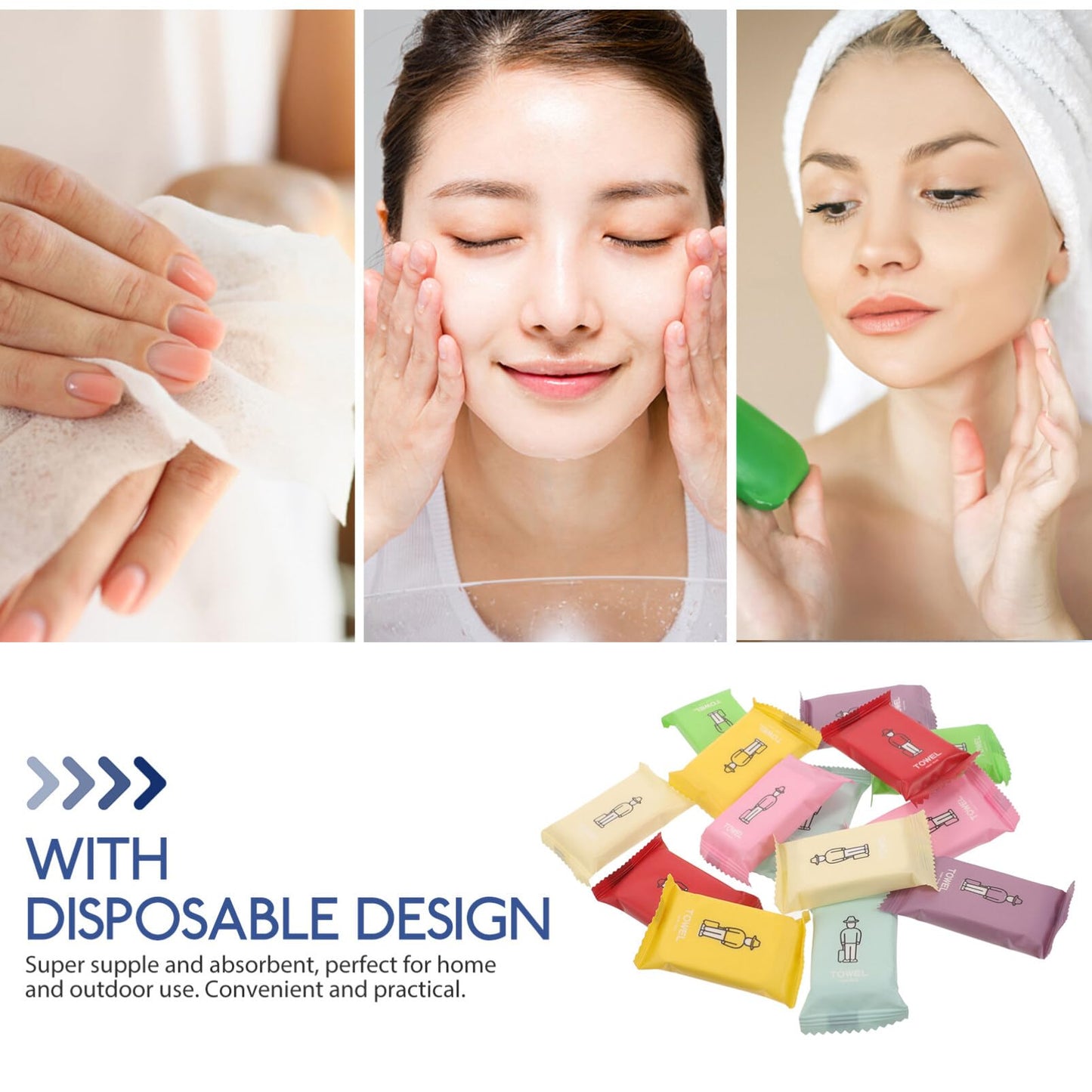 FOMIYES 14pcs Compressed Towel Tablets, Portable Travel Washcloth Disposable Towel Portable Face Towel Camping Towel for Camping Hiking Backpacking or Traveling