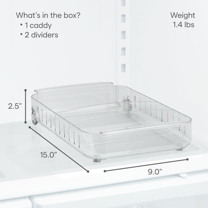 YouCopia RollOut Fridge Caddy, 9" Wide, Clear