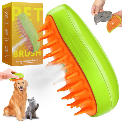71Nmly 3 In1 Steamy Cat Brush - Self Cleaning, Rechargeable, Multifunctional Grooming Brush for Pet Hair Removal