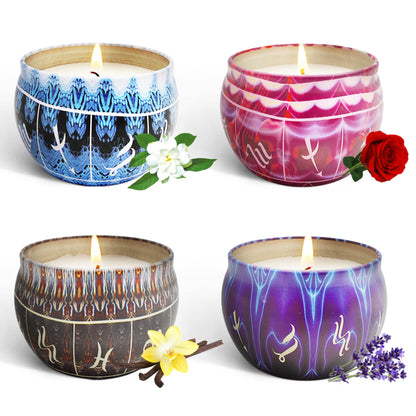 Scented Candles Gift Set, Bisenghy 23.3 Oz(1.46lb) Natural Soy Wax Candle Gift Set, 4 Packs Aromatherapy Candles for Women Stress Relief, Best for Mother, Birthday, Christmas