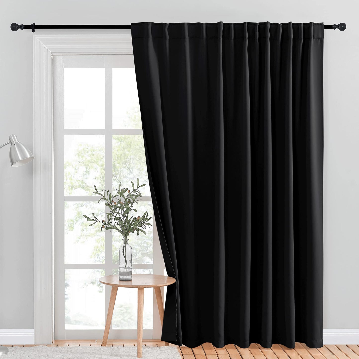 INtex CURTAINS HOUSE Blackout Blinds for Sliding Doors – Thermal Insulated Wide Curtains, Room Darkening, Blind Glass Doors, Two Hanging Options, Modern Design - Cappuccino 150 W x 230 L