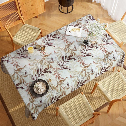 INtex Home Tablecloth, Linen Velvet Fabric, Soft Comfortable Material for Living Rooms Kitchens Bedrooms and Special Occasions, Elegant Table Cover - 130 x 200 cm - 1 Pc - Café x Warm Orange