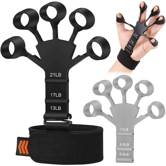 2 PCS Hand grip enhancer: adjustable finger exerciser and finger stretcher; rock climbing grip strength trainer to relieve arthritis 2023 New Finger Flexion Extension Training (BLACK)