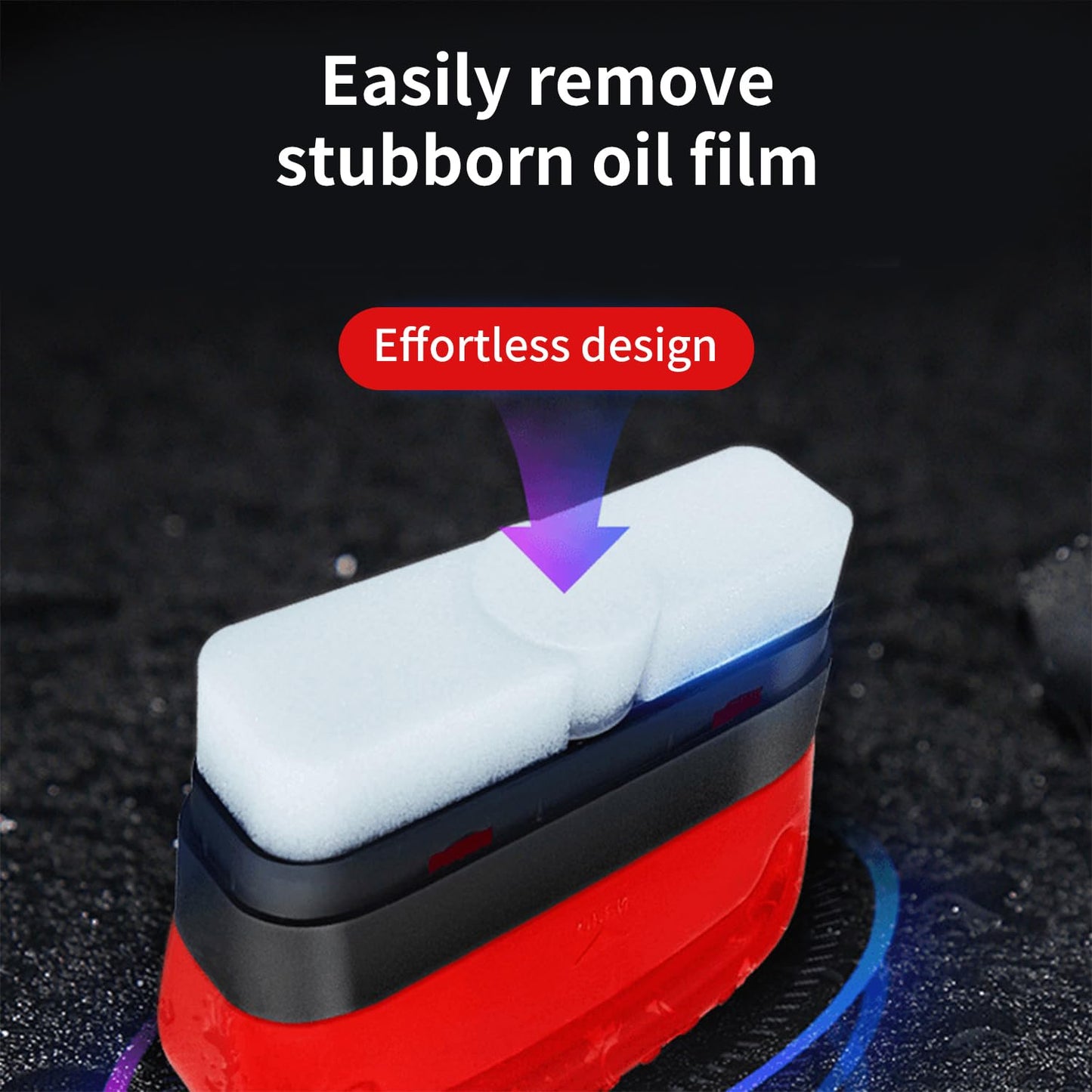 OMIRA (3PCS) Automotive Oil Film Cleaning Brush,Car Window Cleaner, Glass Cleaning Board,Glass Coating for Windshield,Fog Cleaning Glass Brush, Improve Clarity and Visibility