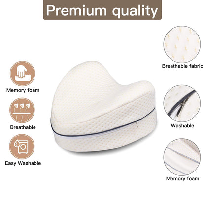 Leg Pillow Soft Memory Foam Cushion for Legs Help Correct Position to Sleep Against Back Pain and Postural Problems