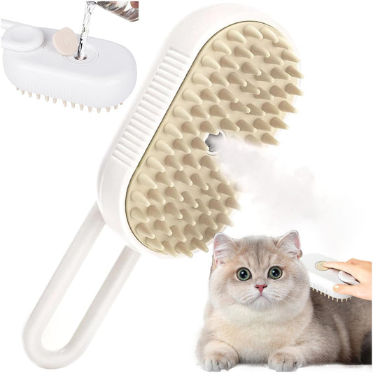 SUFANG Steam Brush for Cats and Dogs, 3 in 1 Cat Steamy Brush with Water Tank, Steam Brush for Massage for Long/Short Hair, for Grooming and Removing Pet Hair