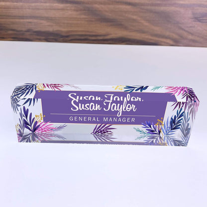 Best Media, Personalized Name Plate for Desks (20x3x6 cm), Custom Desk Name Plate with Name and Credentials, Office Desk Decor