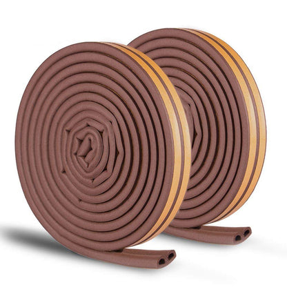 Weather Seal Strip, Door and Window Seal Strip Anti-Collision & Drip Self Adhesive, Soundproof Weatherproof, Gap Seal Seal Strip, 2 Seals Total 10 (Brown)