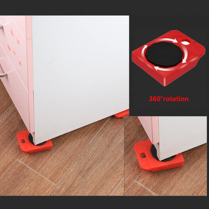 Furniture Lifter with 4 Moving Sliders, Heavy Furniture Roller Move Tools, Adjustable Height, Pry Duty Moving Roller, 360° Rotatable Pads, Slides Kit