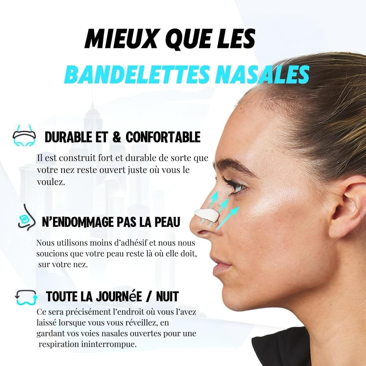 Anti-Snoring Sleep Nasal Strips,Magnetic nasal strip Innovative Design Anti-Snoring Equipment,Skin Safe Sleep Nasal Strips,Breathe Better Good Sleeping,Nose Tape for Sports and Sleep(30 pairs).