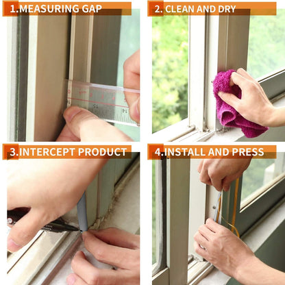 Wawasia Weather Stripping Door Window Seal Strip Self-Adhesive Foam Soundproof Anti-Friction Air Conditioning Seal Strip D Type Insulation White 66FT20M