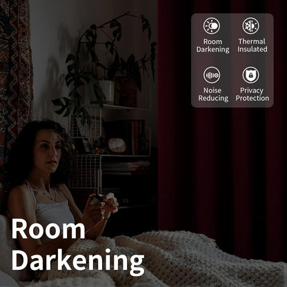 INtex CURTAINS HOUSE Blackout Curtains - Soft Peachy Texture Thermal Insulating Curtains-Silver Steel Grommets Blackout For Living Rooms And Bedrooms - Single Panel 135W X 230L CM Black