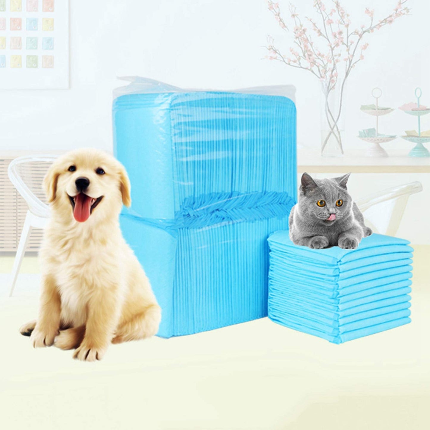 MJL Pee Pads For Dogs Leakproof Dog Changing Pad Absorbent Travel Pet Pee Pads Foldable Puppy Training Pads S 33 * 45cm 100pcs