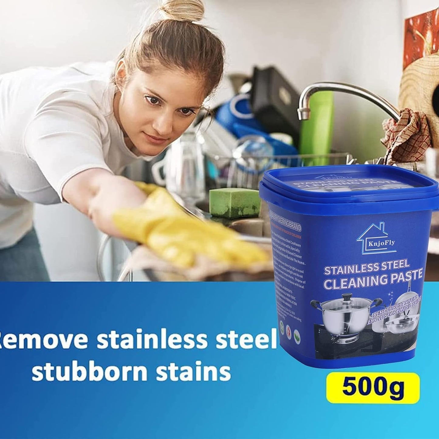 Oven Cleaner & Cookware - Multipurpose Stainless Steel Cleaning Paste for Removing Stubborn Stains from Pots, Pans and Pots - Eco-Friendly, Non-Toxic, Easy to Use - Get Now from