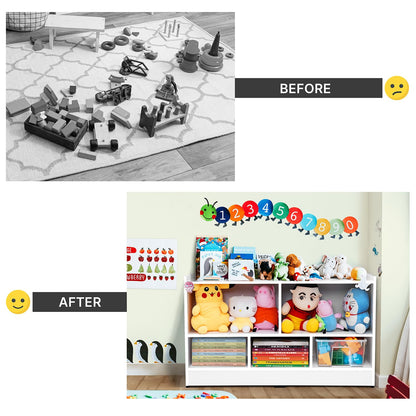 5-Compartment Engineered Wood Book Shelf, a DIY Slim Open Display Rack for Home Library or Office, L110 x H62.5 cm, in a versatile White finish