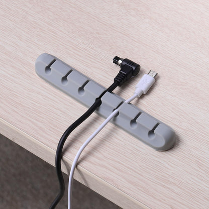 MECCANIXITY Cable Clips Cord Clips Organizer for Desk, 7 Slot Silicone Adhesive Wire Holders Cable Management for USB Cable, Black