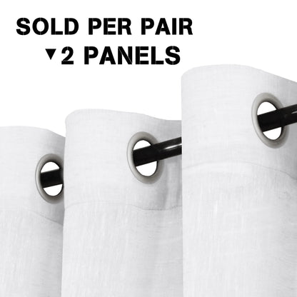 Semi-Transparent Natural Linen Curtains with Elegant Sheer Fabric and Steel Grommets - 1 Piece